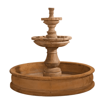 Montefalco Two Tier Pond Outdoor Cast Stone Garden Fountain Fountain Tuscan